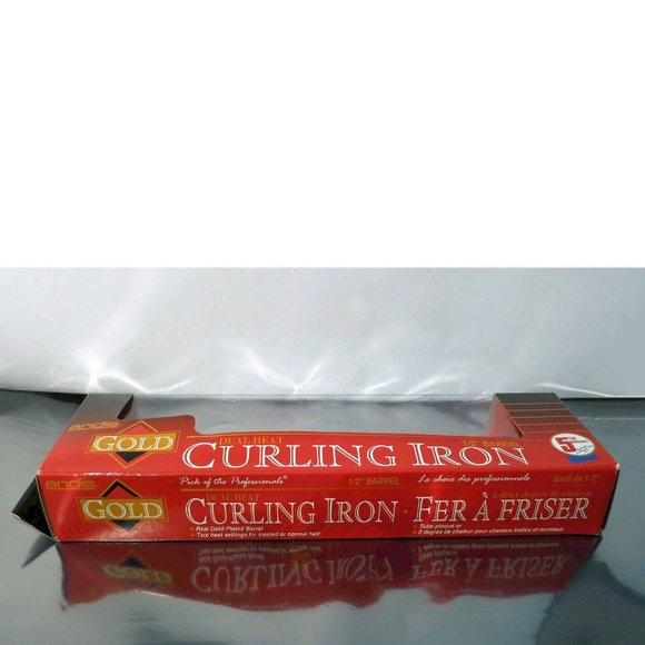 New - andis GOLD, Dual Heat, Gold Plated 1/2" Barrel CURLING IRON, Model CI-2 - Picture 4 of 5